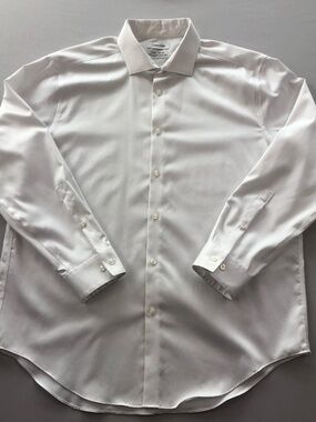 Calvin Klein Infinite Non Iron Slim Fit Cotton Mens Shirt White 17 32/33 Size XL